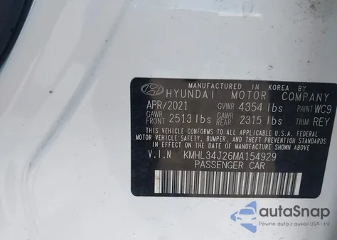 2021 Hyundai Sonata Limited from USA, damaged, VIN KMHL34J26MA154929